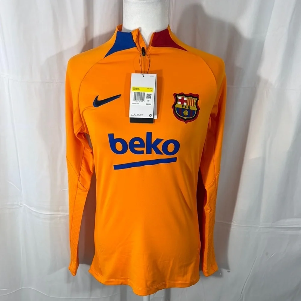 Nike Women’s FC Barcelona Orange Long Sleeve Jersey S NWT